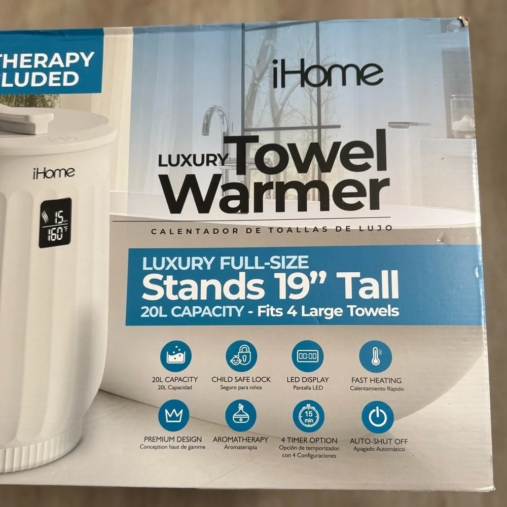 iHome Luxury 20L Towel Warmer Bucket Spa Heater Fast Heat Home Bathroom